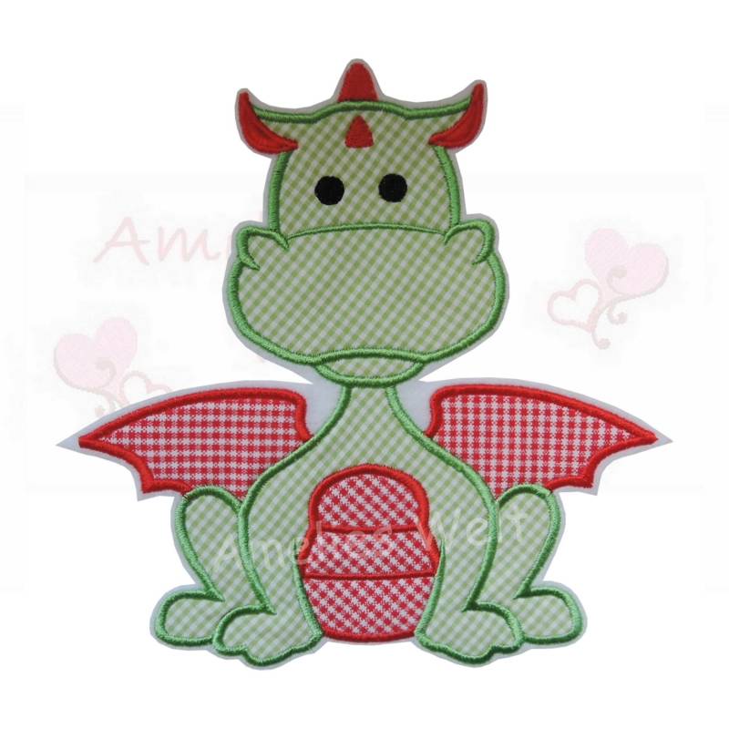 Drache 3 Größen Applikation Grün Rot Aufnäher Dragon Drache 3 Größen Applikation Grün Rot Aufnäher Dragon von ameliesweltstickt
