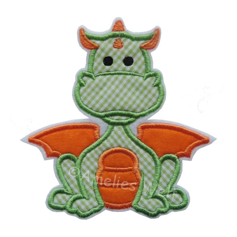Drache in 3 Größen Aufbügler Aufnäher Applikation Grün Orange Patch Dragon Dino Gestickt Drache in 3 Größen Aufbügler Aufnäher Applikation Grün Orange Patch Dragon Dino Gestickt von ameliesweltstickt