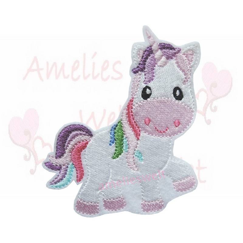 Einhorn Applikation Aufnäher Bügelbild Button Flicken Patch Für Schultüte Schulkind Zur Einschulung Mädchen von ameliesweltstickt