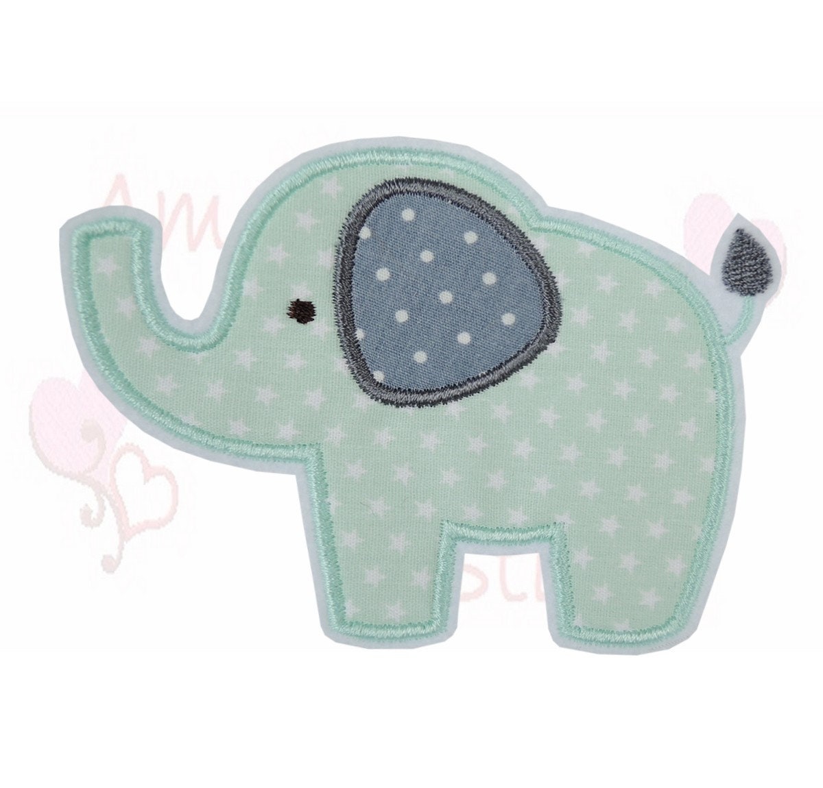 Elefant Applikation Aufbügler Aufnäher Mint Sternchenstoff Grau Pünktchenstoff Für Kinder Elefant Applikation Aufbügler Aufnäher Mint Sternchenstoff Grau Pünktchenstoff Für Kinder von ameliesweltstickt