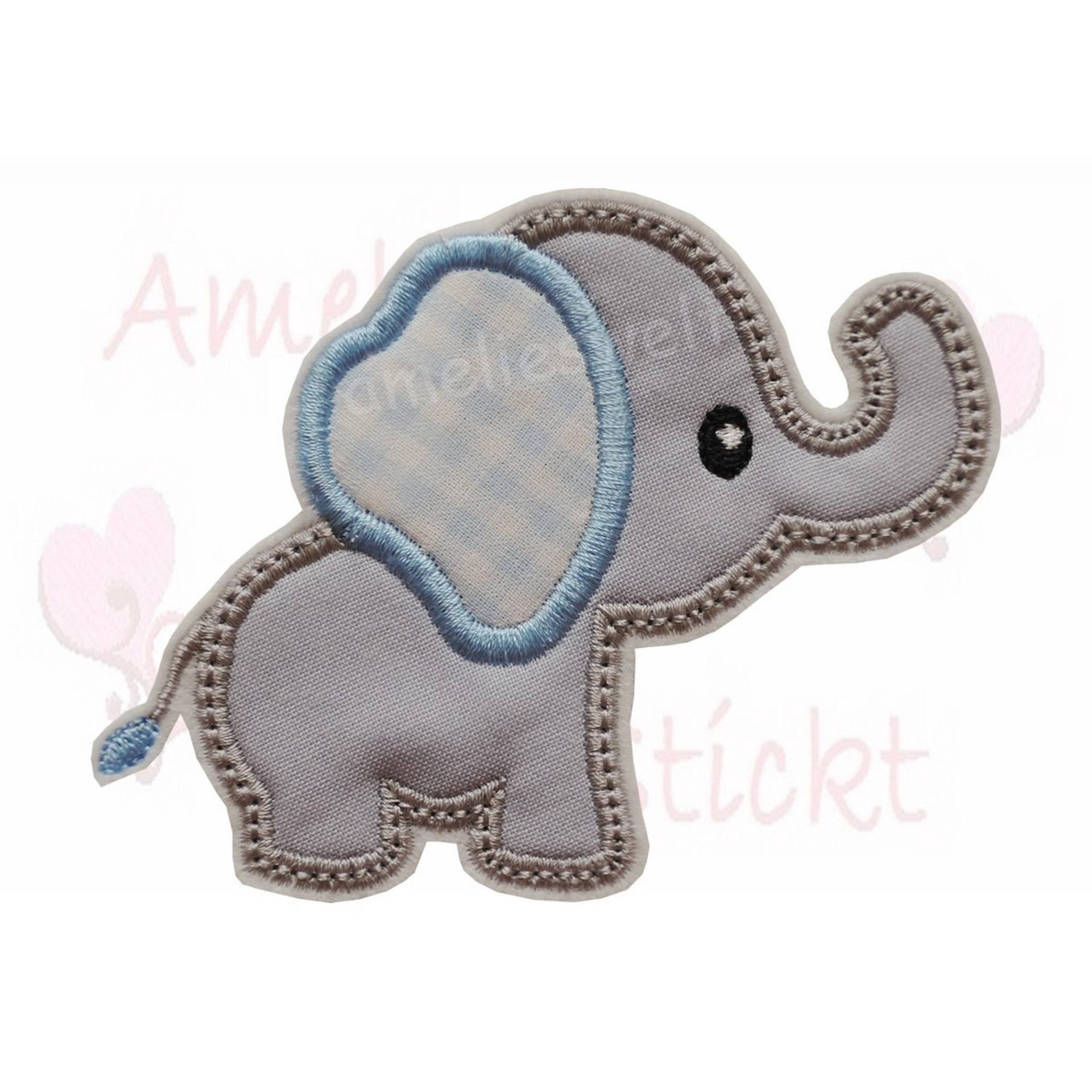 Elefant Applikation Aufnäher Hellgrau Hellblau Flicken Patch Für Kinder Baby Einschulung Schulkind Elefant Applikation Aufnäher Hellgrau Hellblau Flicken Patch Für Kinder Baby Einschulung Schulkind von ameliesweltstickt