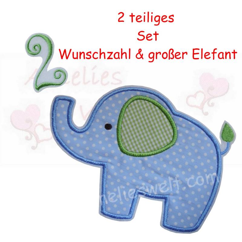 Elefant Xxl Mit Zahl Im Set Aufbügler Aufnäher Geburtstagszahl Von 1 Bis 9 Geburtstag Kindergeburtstag von ameliesweltstickt