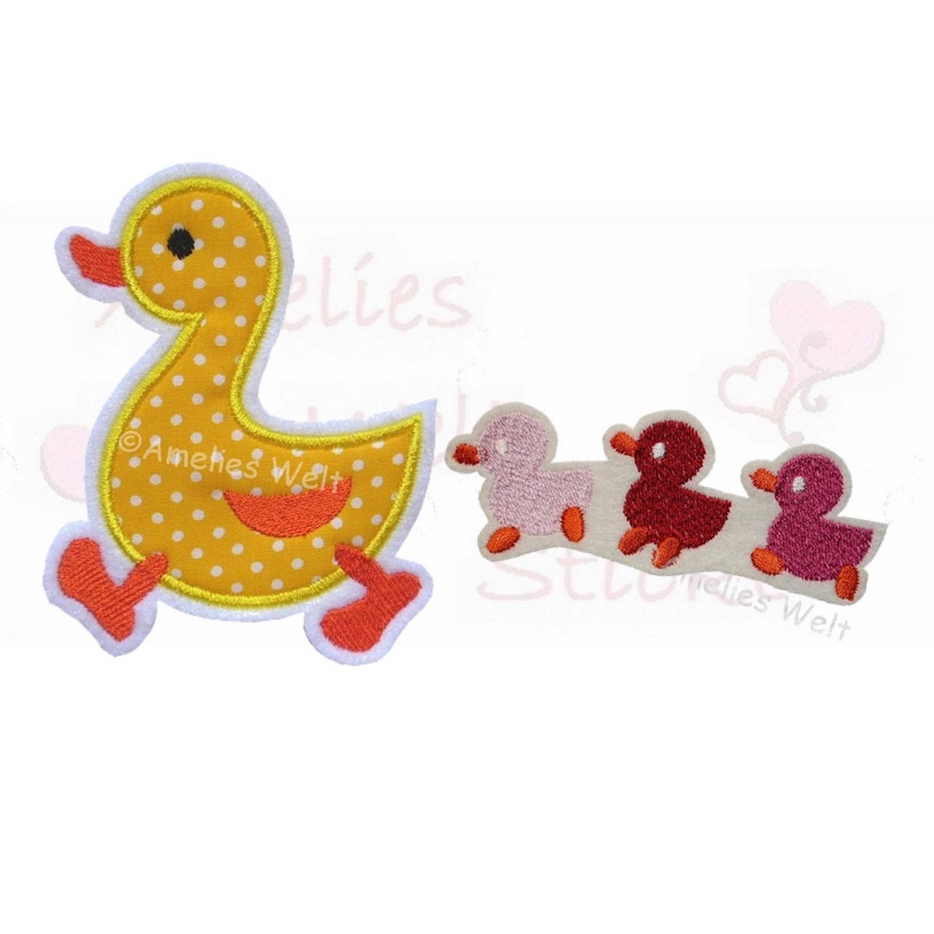 Ente Mit Baby Applikation Aufbügler Aufnäher Gelb Gepunktet Ente Mit Baby Applikation Aufbügler Aufnäher Gelb Gepunktet von ameliesweltstickt