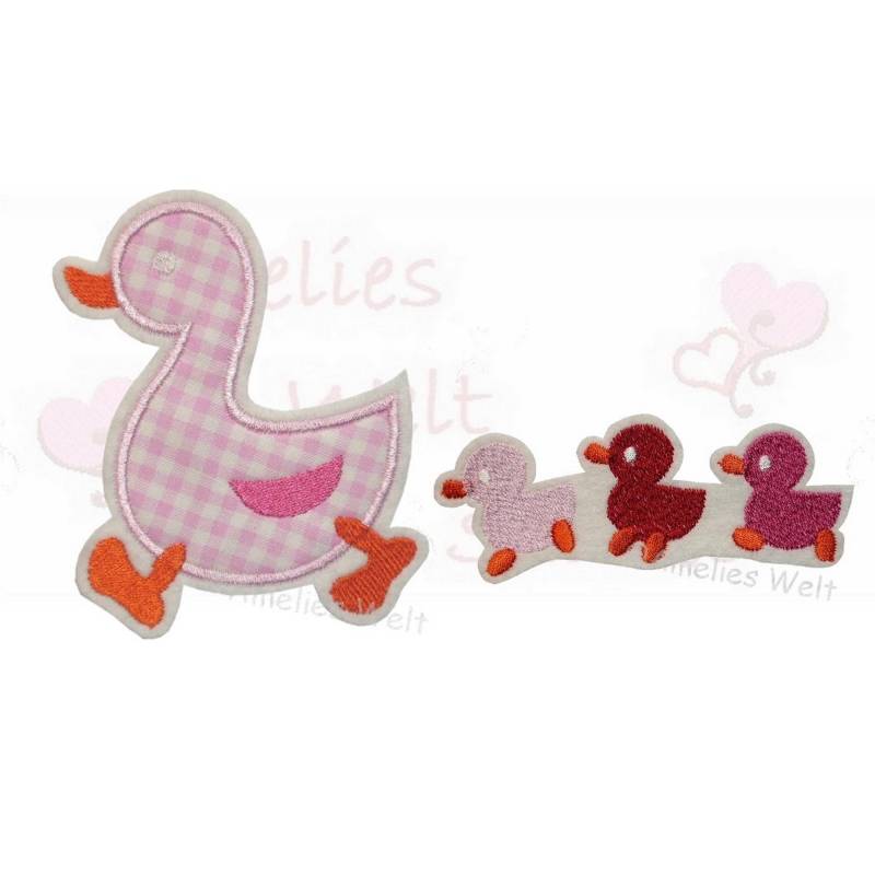 Entenmami M. Baby Applikation Aufnäher Ente Babys von ameliesweltstickt