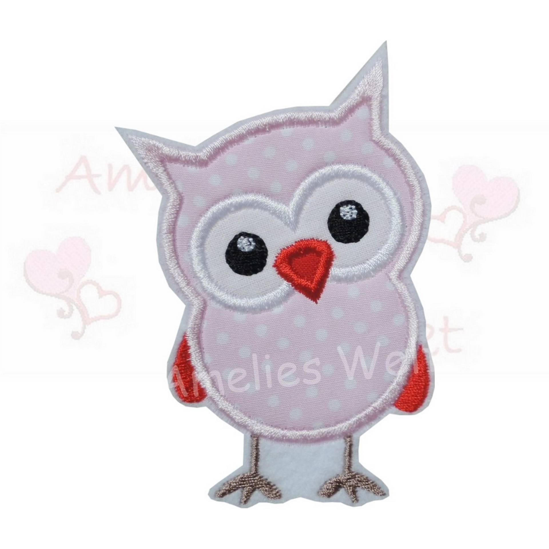Eule in Rosa Gepunktet Applikation Aufnäher Stoffapplikation Owl Patch Uhu Kautz Gestickt Eule in Rosa Gepunktet Applikation Aufnäher Stoffapplikation Owl Patch Uhu Kautz Gestickt von ameliesweltstickt
