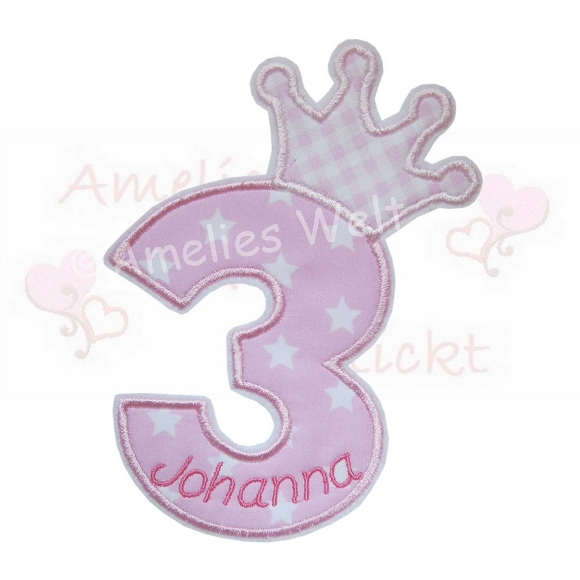 Geburtstagszahl Xl M. Name Applikation 1 - 9 Rosa Sterne Birthday Number Patch Applique Aufnäher Geburtstagszahl Xl M. Name Applikation 1 - 9 Rosa Sterne Birthday Number Patch Applique Aufnäher von ameliesweltstickt