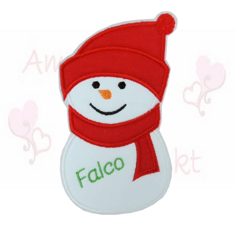 Grosser Schneemann Mit Name Applikation Aufnäher Stickapplikation Bügelbild Geschenke Anhänger Bestickt Personalisierte Weihnachten Santa von ameliesweltstickt