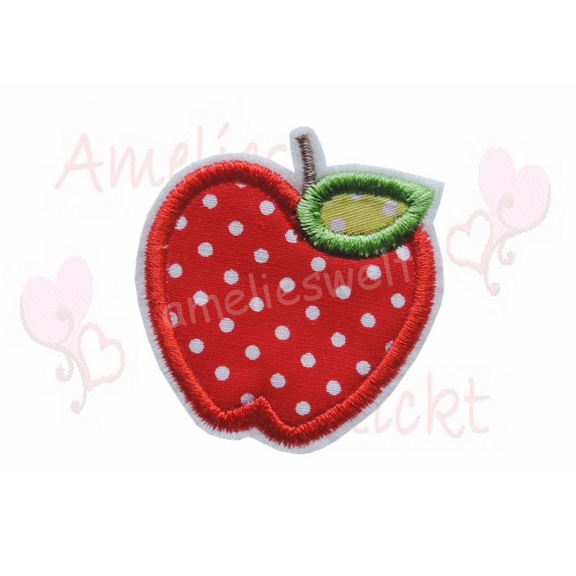 Kleiner Apfel Applikation Aufbügler Rot Gepunktet Kleiner Apfel Applikation Aufbügler Rot Gepunktet von ameliesweltstickt