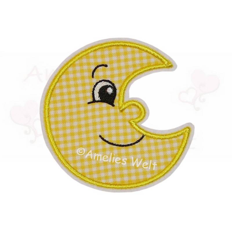 Mond Applikation Bügelbild Aufnäher Kinder Stoffapplikation Gestickt von ameliesweltstickt