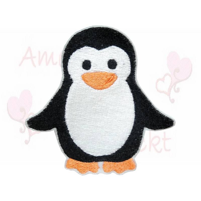 Pinguin Aufbügler Aufnäher Mit Bügelvlies Bügelbild Stickapplikation Penguin Embroidery Applique Application Patch Applikation von ameliesweltstickt