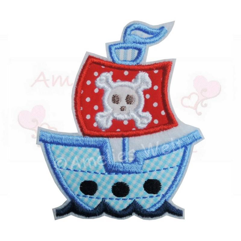 Piratenschiff Applikation Aufnäher Flicken Schiff Piratenschiff Applikation Aufnäher Flicken Schiff von ameliesweltstickt