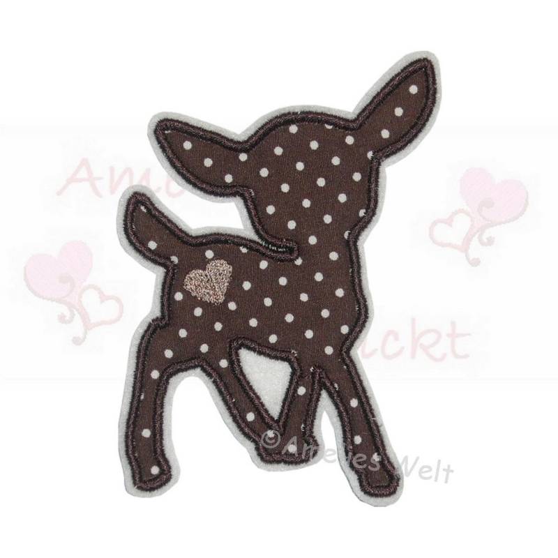 Reh Braun Applikation Aufnäher Sticker Bügelbild Handmade Kinder Patch Reh Braun Applikation Aufnäher Sticker Bügelbild Handmade Kinder Patch von ameliesweltstickt