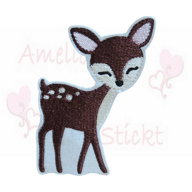Reh Rehlein Applikation Aufnäher Bügelbild Stickapplikation Zum Aufbügeln Amelies Welt Stickt Waldtiere Wald Gestickt Patch Embroidery Deer von ameliesweltstickt