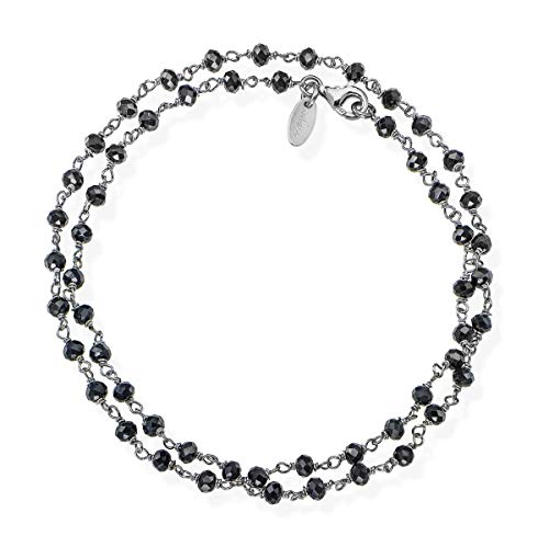 amen Armband Doppel(oder Choker) Rhodium schwarz und schwarze Kristalle BRNN34 von Mugler