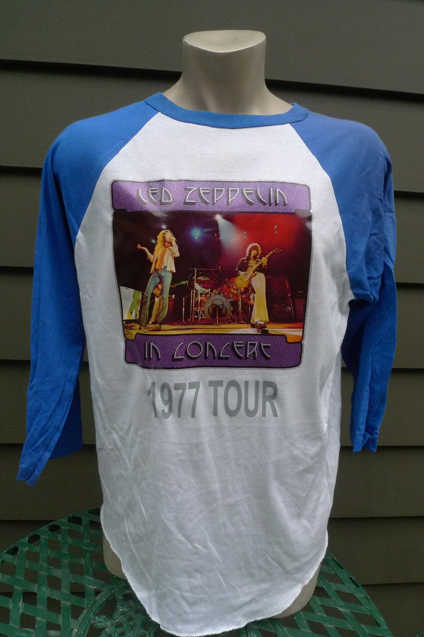 1977 Led Zeppelin Single Stitch Shirt | C Lizenziert Von Wildside "75 Herren Xl | 48 von americanvintageprtld