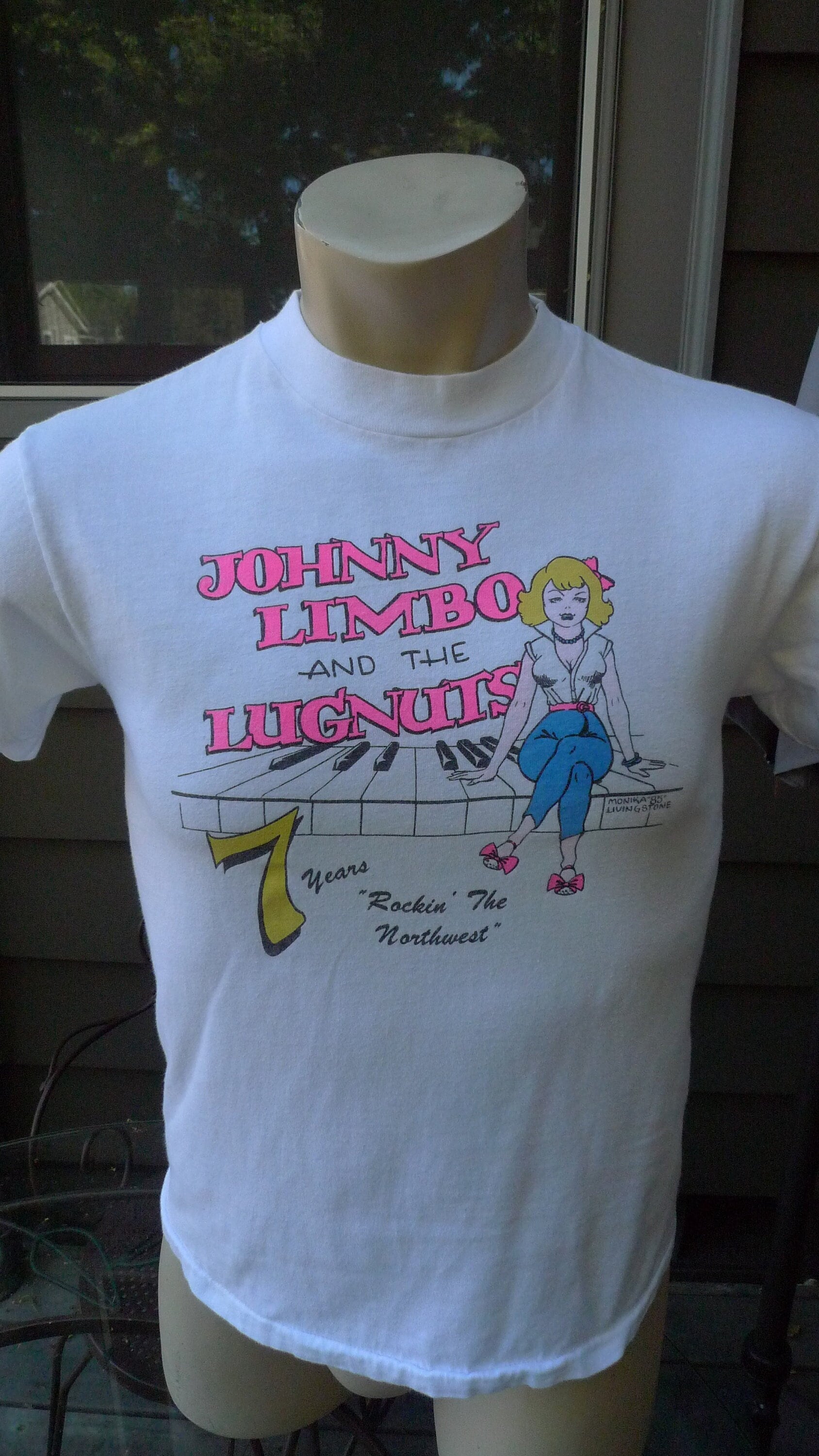 1985 Johnny Limbo & The Lugnuts Konzert Single Stitch Shirt Herren Small | 38 von americanvintageprtld