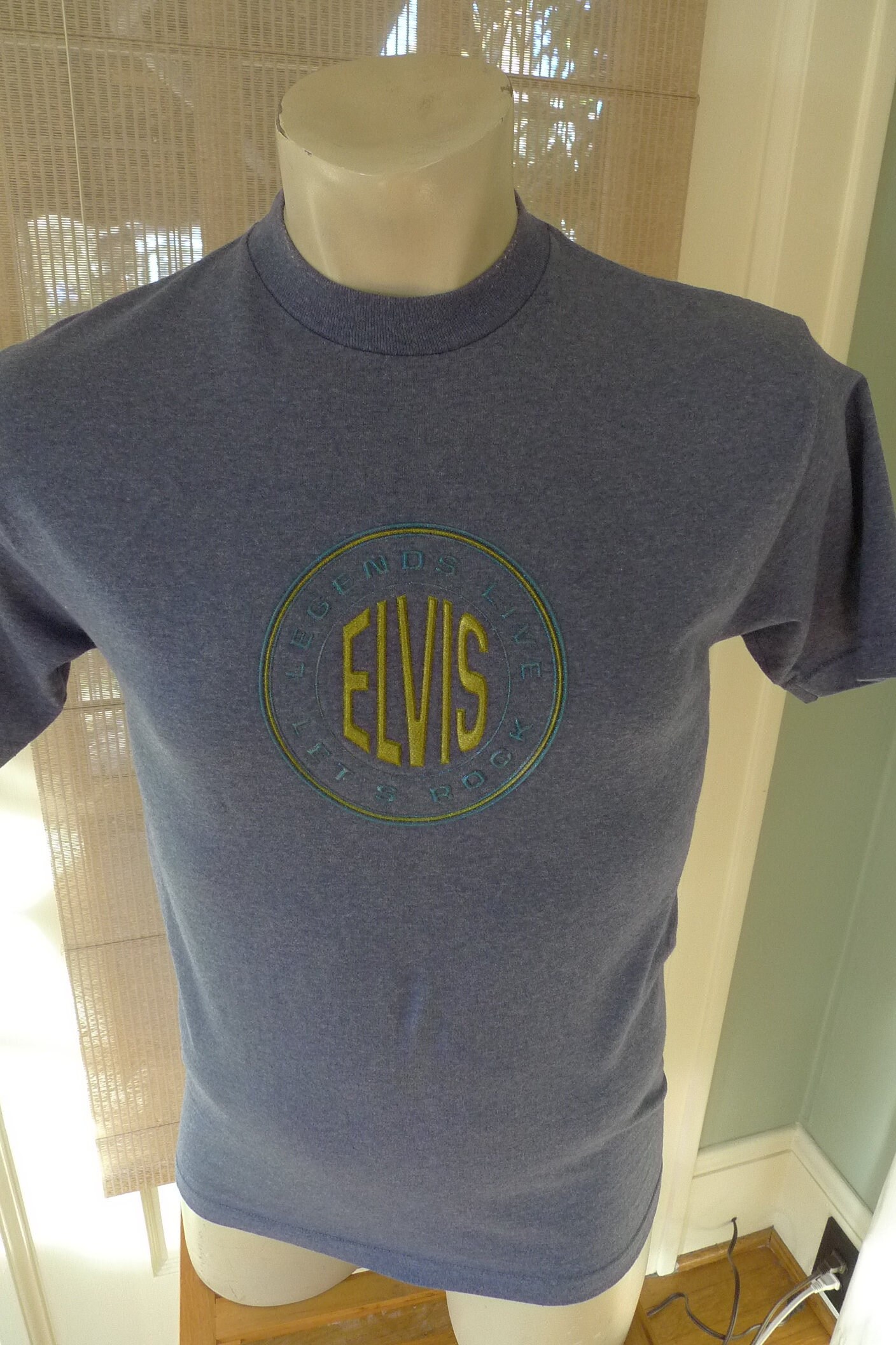 1990Er Jahre Elvis Presley Textured Shirt Herren Klein | 39 von americanvintageprtld