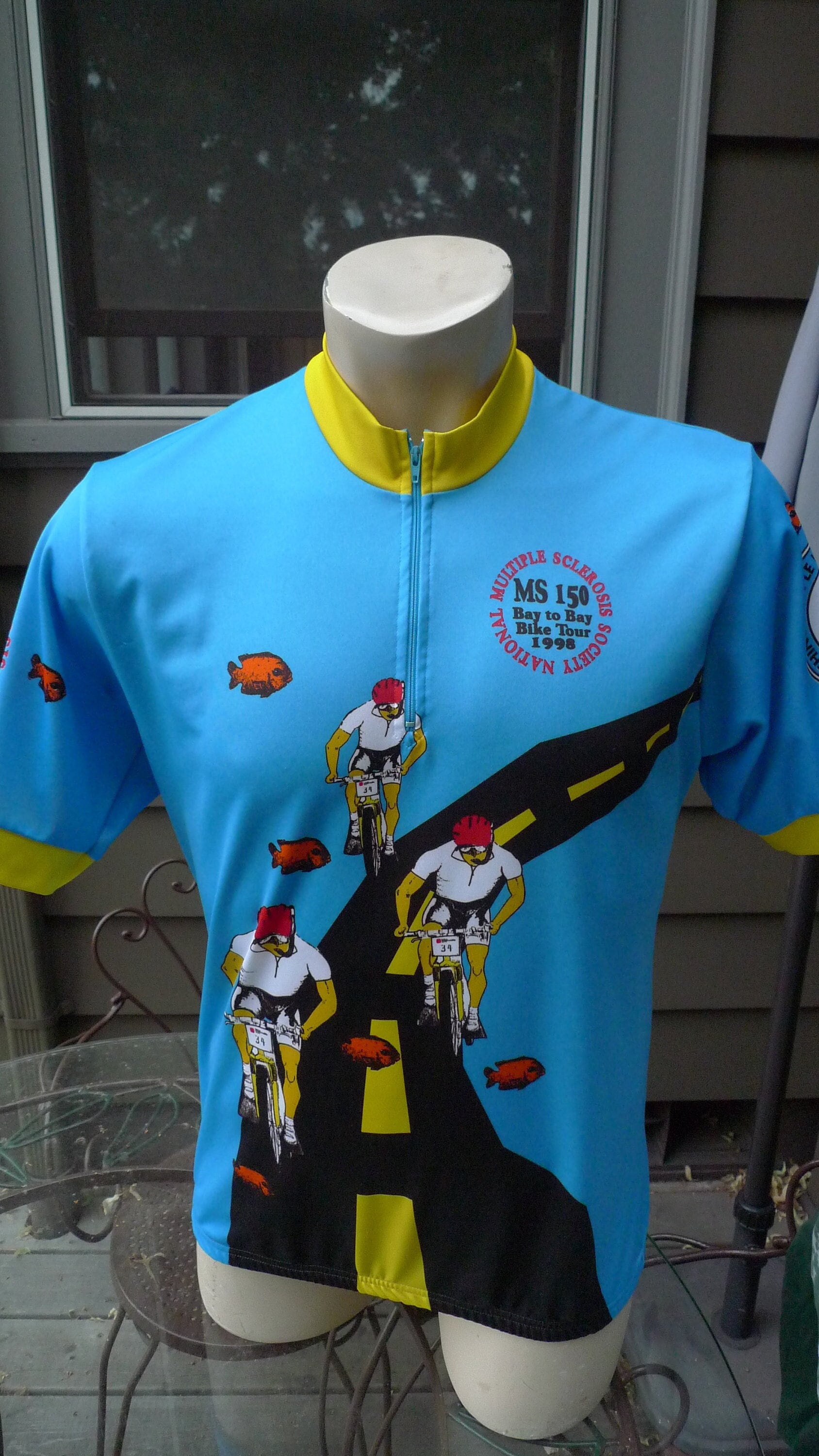 1998 Bay To Biking Race Shirt Herren Large | 44 - Stretchy von americanvintageprtld