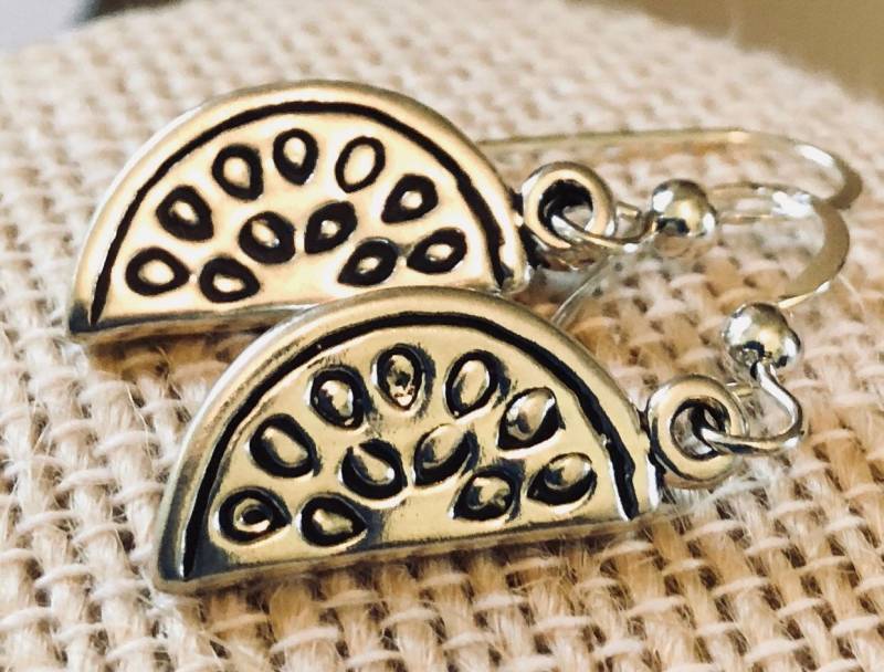 sterling Wassermelone Ohrringe von amigadesigns