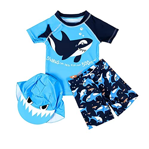 amiyan Kinder Jungen Badeanzug Bademode Schwimmbekleidung Uv-Schutz Dinosaurier Bade-Set mit Hut 80 6-12 Monate von amiyan