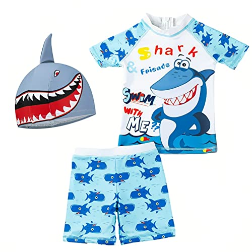 amiyan Kinder Jungen Badeanzug Bademode Schwimmbekleidung Uv-Schutz Dinosaurier Bade-Set mit Hut 80 6-12 Monate von amiyan