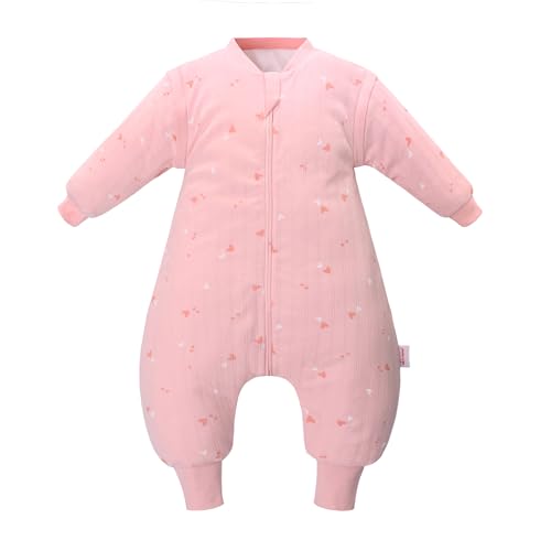 Baby Schlafsack, Schlafsack mit Füßen 2.5 TOG Babyschlafsack Kinder Bio Baumwolle Schlafsäcke extra Soft Schlafanzug für Jungen und Mädchen von amo nenes