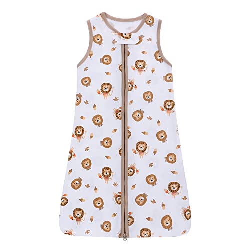 Baby Schlafsack Kinder, Schlafsack Baby Sommer Kleine Kinder Schlafanzug ohne Ärmel, Schlafsäcke 100% Baumwolle atmungsaktiv Babyschlafsack Unisex Pyjamas, Schlafsack Baby 0-6M, Weiß Löwe von amo nenes