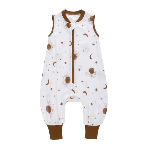 amo nenes Baby Schlafsack mit Füßen 0.5 Tog, Musselin Schlafsack, Kinder Sommerschlafsack für Jungen und Mädchen, Länge 64 cm, 3-12 Monate (Stern) von amo nenes