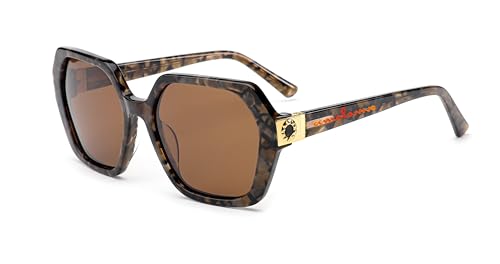 amoloma Damen Sonnenbrille Übergröße unisex klassiche Brille aus Azetat Retro Vintage UV400 polarisiert von amoloma