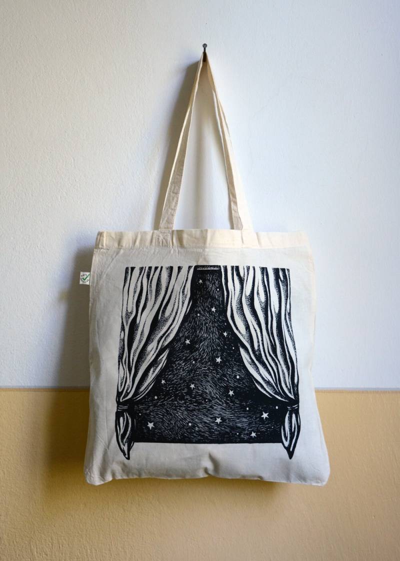 Tote Bag - Window, Cotton Bag, Screen Print, Hand-Made von amoonlitfort