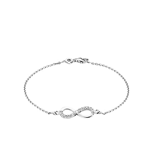 Amor Armband 925 Sterling Silber Damen Armschmuck, mit Zirkonia synth., 19 cm, Silber, Infinity, Kommt in Schmuck Geschenk Box, 9123858 von Amor