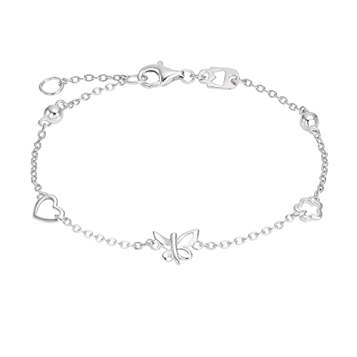 Amor Armband 925 Sterling Silber Mädchen Kinder Armschmuck, 17+2 cm, Silber, Herz, Kommt in Schmuck Geschenk Box, 2016485 von Amor