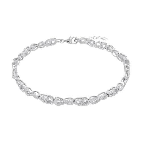 Amor Armband 925 Sterling Silber Damen Armschmuck, mit Zirkonia synth., 19+2 cm, Silber, Kommt in Schmuck Geschenk Box, 9292219 von Amor