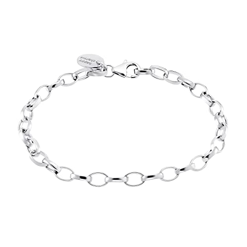 Amor Charmarmband 925 Sterling Silber Damen Armschmuck, 19 cm, Silber, Kommt in Schmuck Geschenk Box, 2026673 von Amor