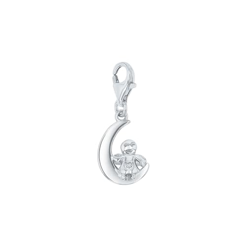 Amor Charm 925 Sterling Silber Damen Anhänger, 2,6 cm, Silber, Mond, Kommt in Schmuck Geschenk Box, 2016209 von Amor