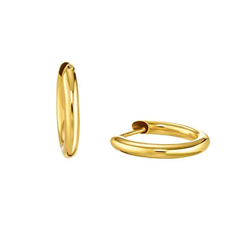 Amor Creolen Unisex Damen Herren Ohrschmuck, 1,2 cm, Gold, Kommt in Schmuck Geschenk Box, 2013675 von Amor