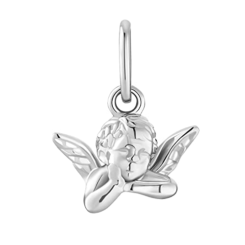 Amor Motivanhänger 925 Sterling Silber Damen Anhänger, 1,3 cm, Silber, Engel, Kommt in Schmuck Geschenk Box, 2031033 von Amor