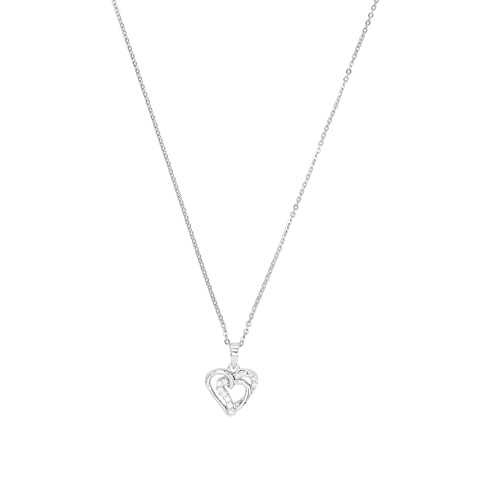 Amor Kette mit Anhänger 925 Sterling Silber Damen Halsschmuck, mit Zirkonia synth., 42 cm, Silber, Herz, Kommt in Schmuck Geschenk Box, 2022988 von Amor