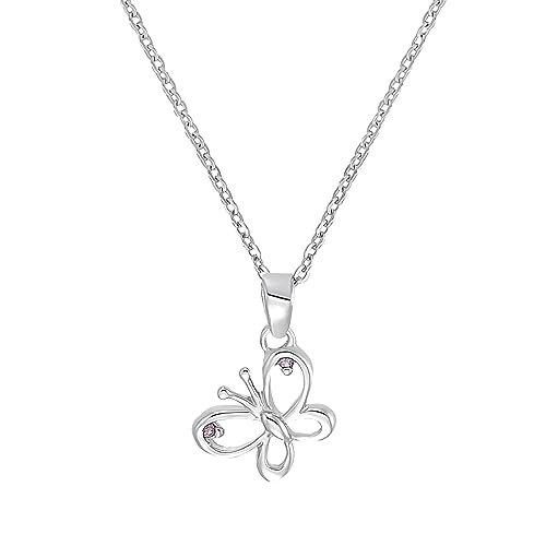Amor Kette mit Anhänger 925 Sterling Silber Mädchen Kinder Halsschmuck, mit Zirkonia synth., 35+3 cm, Silber, Schmetterling, Kommt in Schmuck Geschenk Box, 9293421 Amor Kette mit Anhänger 925 Sterling Silber Mädchen Kinder Halsschmuck, mit Zirkonia synth., 35+3 cm, Silber, Schmetterling, Kommt in Schmuck Geschenk Box, 9293421 von Amor