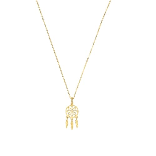 Amor Kette mit Anhänger Damen Halsschmuck, 42 cm, Gold, Traumfänger, Kommt in Schmuck Geschenk Box, 2022927 von Amor