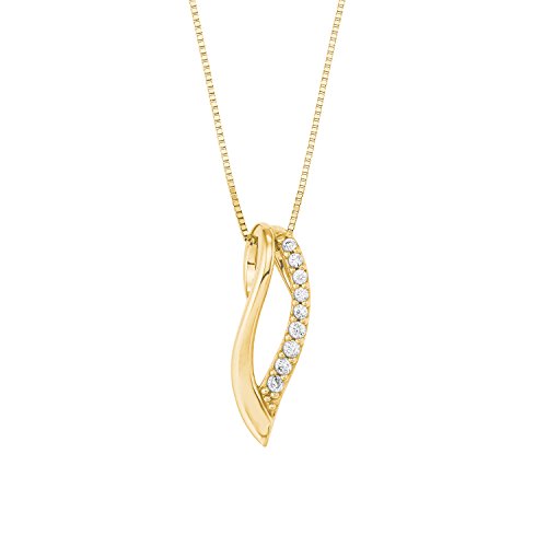 Amor Kette mit Anhänger Damen Halsschmuck, mit Zirkonia synth., 45 cm, Gold, Kommt in Schmuck Geschenk Box, 2020021 von Amor