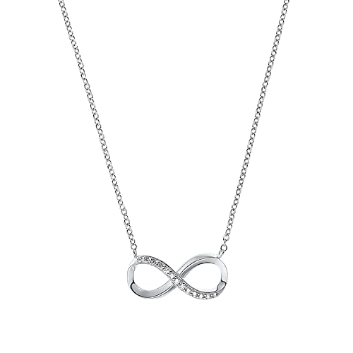 Amor Kette mit Anhänger 925 Sterling Silber Damen Halsschmuck, mit Zirkonia synth., 43 cm, Silber, Infinity, Kommt in Schmuck Geschenk Box, 2018179 von Amor