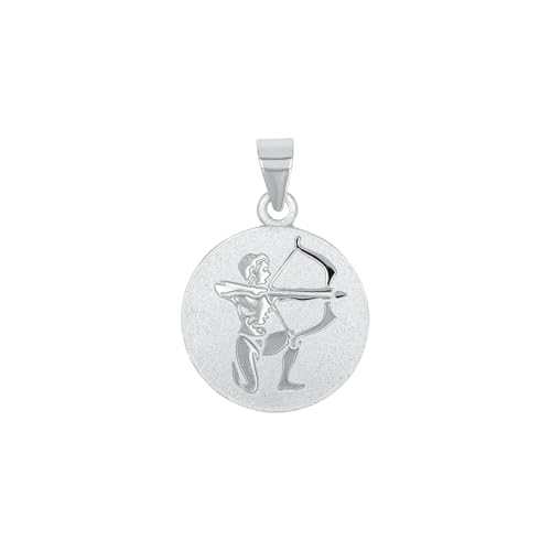 Amor Motivanhänger 925 Sterling Silber Unisex Damen Herren Anhänger, Silber, Schütze, Kommt in Schmuck Geschenk Box, 2028055 von Amor