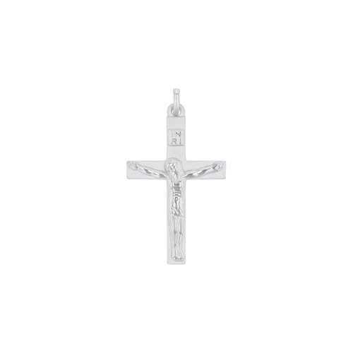 Amor Motivanhänger 925 Sterling Silber Unisex Damen Herren Anhänger, 3,5 cm, Silber, Kreuz mit Corpus, Kommt in Schmuck Geschenk Box, 2017519 von Amor