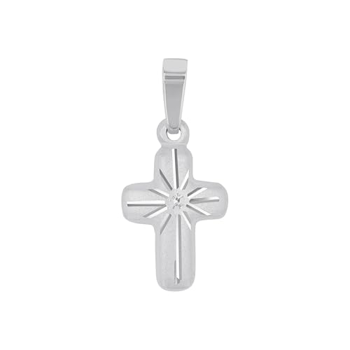 Amor Motivanhänger 925 Sterling Silber Unisex Damen Herren Anhänger, Silber, Kreuz, Kommt in Schmuck Geschenk Box, 9175062 von Amor