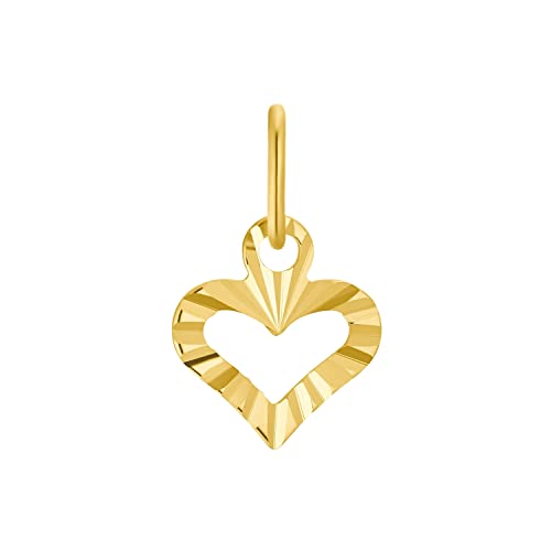 Amor Motivanhänger Mädchen Kinder Anhänger, 1,2 cm, Gold, Herz, Kommt in Schmuck Geschenk Box, 2013583 von Amor