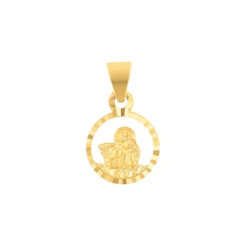 Amor Motivanhänger Unisex Damen Herren Anhänger, 1,4 cm, Gold, Engel, Kommt in Schmuck Geschenk Box, 2013400 von Amor