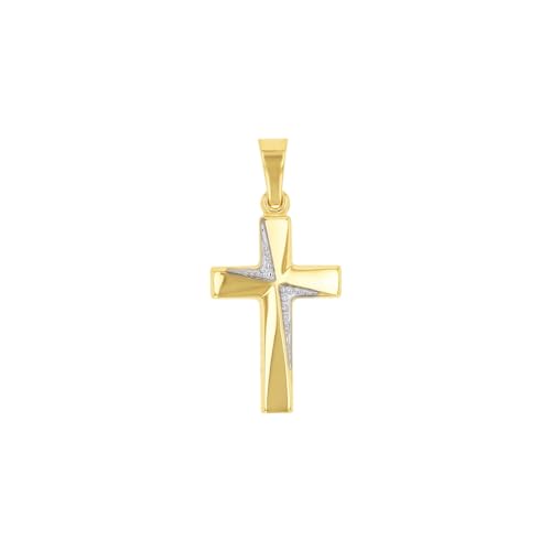 Amor Motivanhänger Unisex Damen Herren Anhänger, 2,5 cm, Bicolor, Kreuz, Kommt in Schmuck Geschenk Box, 2013417 von Amor