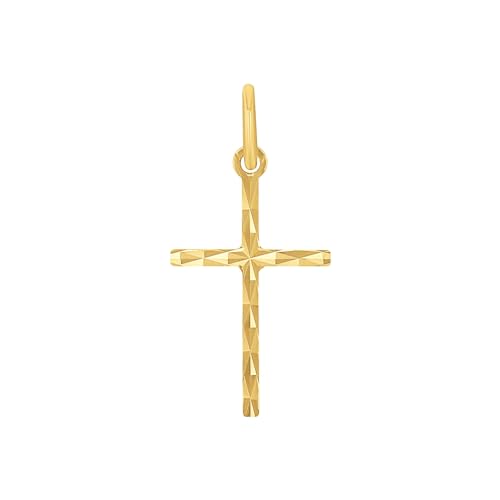 Amor Motivanhänger Damen Anhänger, 2,1 cm, Gold, Kreuz, Kommt in Schmuck Geschenk Box, 2013504 von Amor