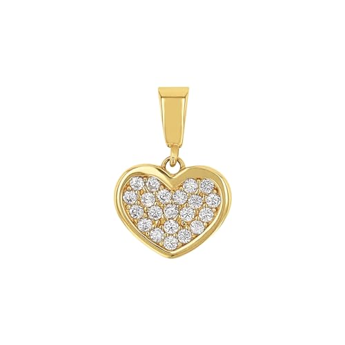 Amor Motivanhänger Damen Anhänger, mit Zirkonia synth., 1,5 cm, Gold, Herz, Kommt in Schmuck Geschenk Box, 2020245 von Amor